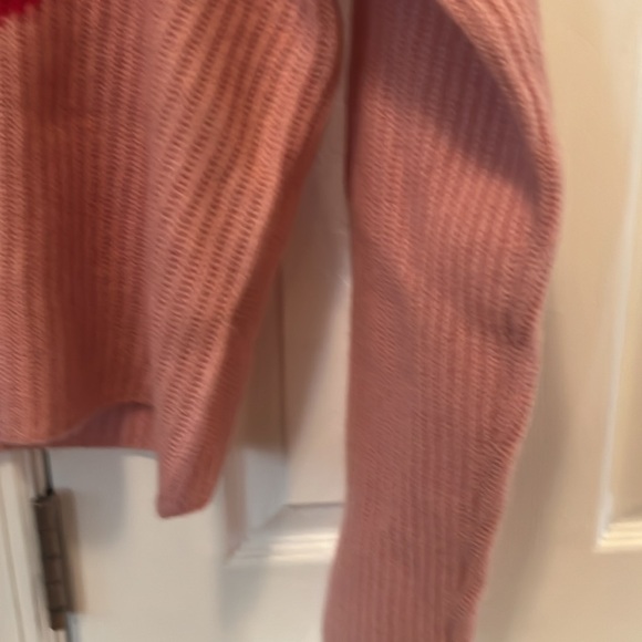 Fabulous 2 tone pink cashmere sweater with heart. NWT Size Large. - Picture 6 of 11